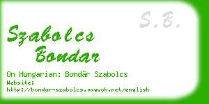 szabolcs bondar business card