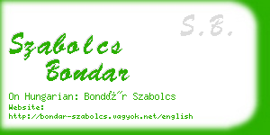 szabolcs bondar business card